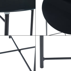 Sidobord Ödeshög med glasskiva 45xØ42cm Svart [en.casa]