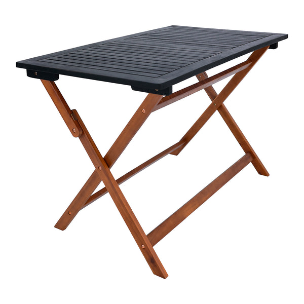 Matgrupp Altamura av bord och 4 stolar akacia [en.casa]