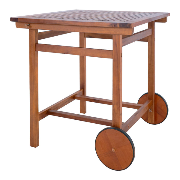 Matgrupp Ancarano av bord och 4 stolar akacia [en.casa]