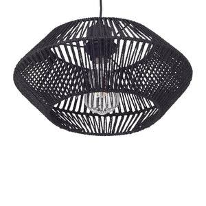 Taklampa Amersham Metall+Rattan Svart [lux.pro]