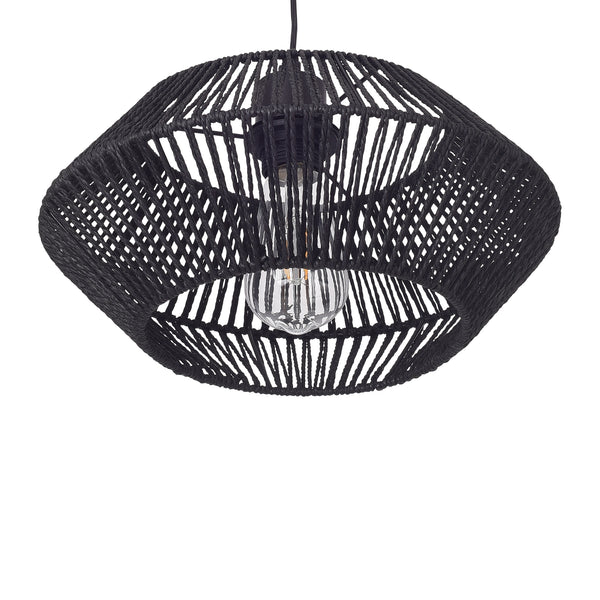 Taklampa Amersham Metall+Rattan Svart [lux.pro]