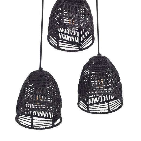 Taklampa Andover Metall+Rattan Svart [lux.pro]