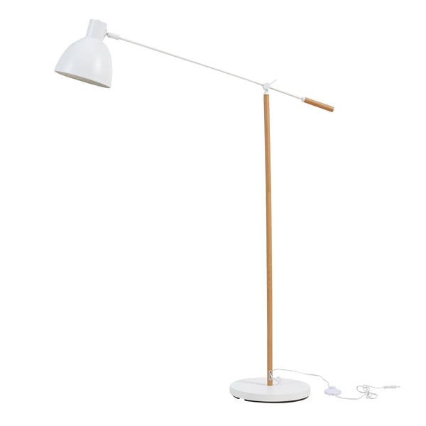 Golvlampa Banchory Metall 163 cm Träutseende/Vit [lux.pro]