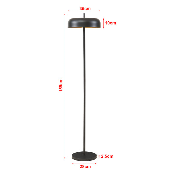 Golvlampa Barton 2-lågig Metall 159 cm Svart [lux.pro]
