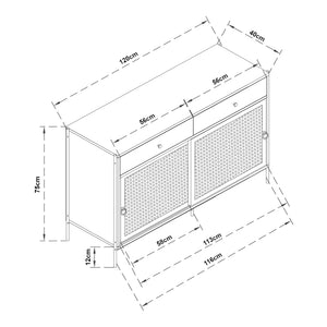 TV-bänk Tysnes 120x40x75 cm Ek/Svart [en.casa]