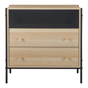 Byrå Tysnes med 3 lådor 80x80x40 cm Ek/Svart [en.casa]