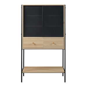 Sidobord Tysnes 140x80x40 cm Svart/Ek [en.casa]