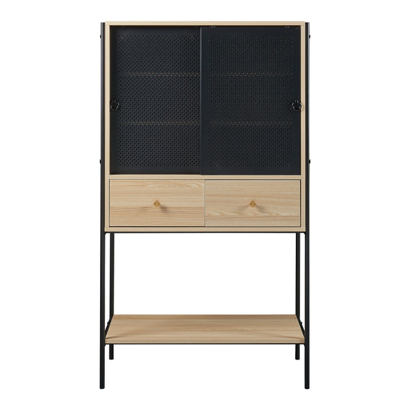 Sidobord Tysnes 140x80x40 cm Svart/Ek [en.casa]