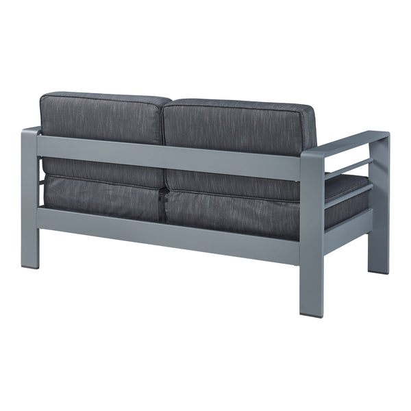 Trädgårdssoffa Avise med dynor 144x70x62 cm grå [casa.pro] 