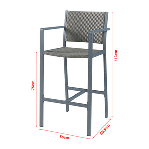 Utomhusstol 2-pack Avise Aluminium Mörkgrå [casa.pro]