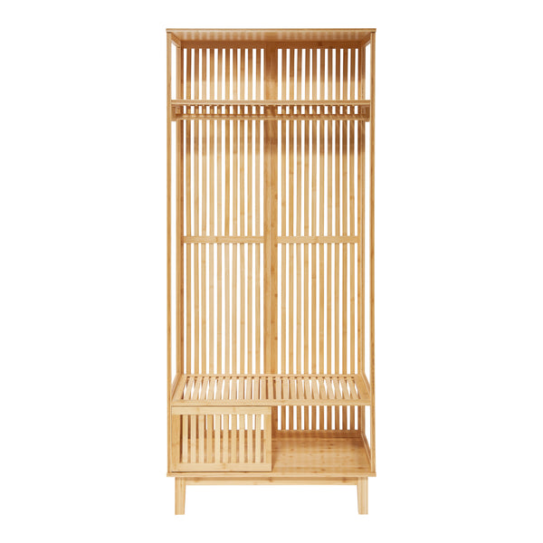 Klädställning Ypäjä 187x80x47 cm bambu [en.casa]