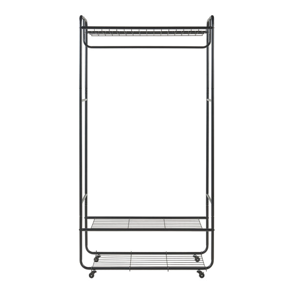 Klädställning Vestvågøy med hjul 176x90x40 cm svart [en.casa] 