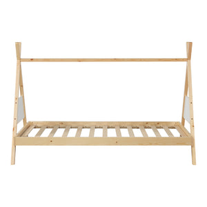 Tipi-säng Siikajoki med madrass 90x200cm furu natur [en.casa]