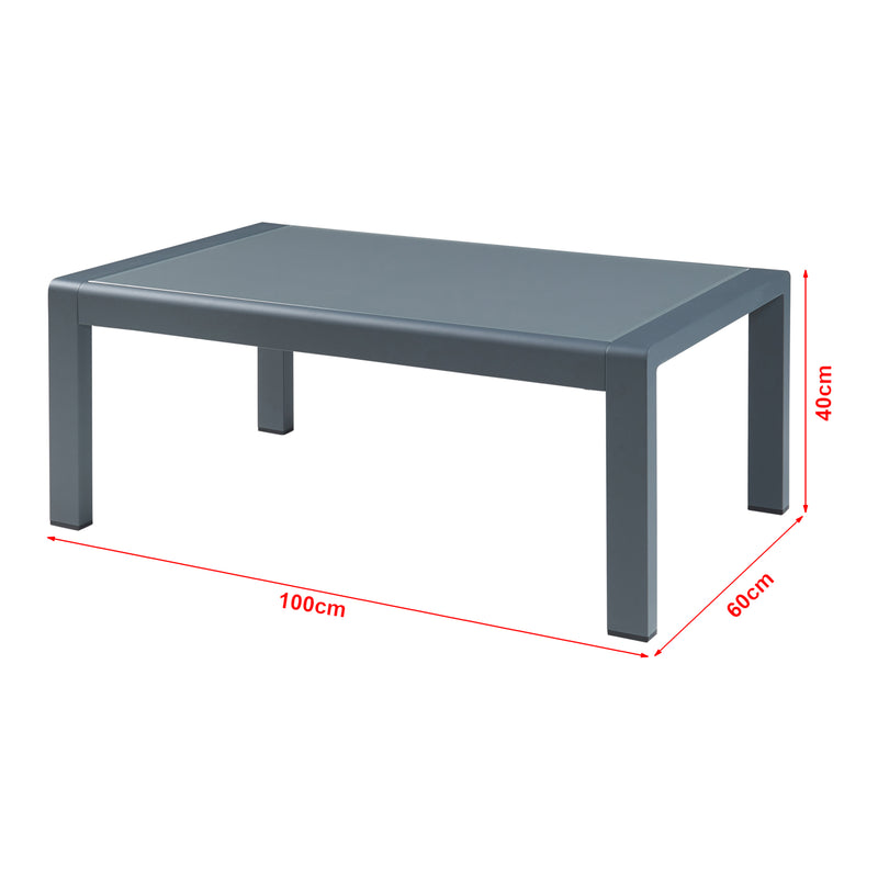 Måttskiss Trädgårdsset Avise bord och soffa antracit mörkgrå [casa.pro] 