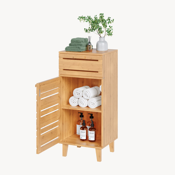 Badrumsskåp Epind 75x33x30 cm Bambus Natur [en.casa]
