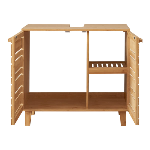 Tvättställsskåp Epind 60x66x30 cm Bambus Natur [en.casa]