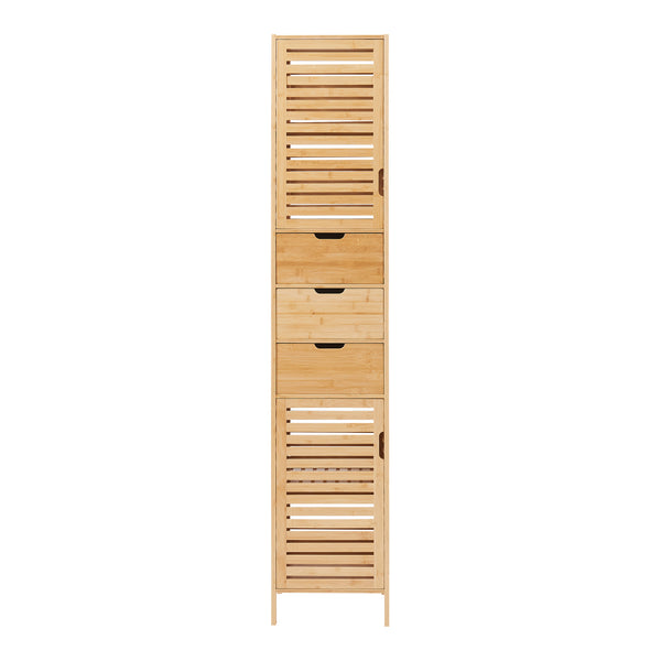 Högskåp Boksereys 180x35x35 cm Bambus [en.casa]