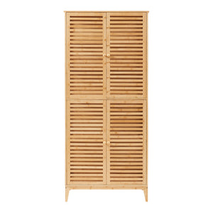 Badrumsskåp Raurgela 180x80x40 cm Bambus [en.casa]