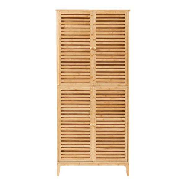 Badrumsskåp Raurgela 180x80x40 cm Bambus [en.casa]