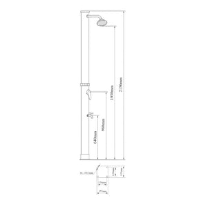 Solardusch Frerievn med fotdusch 215 cm 18L [casa.pro]