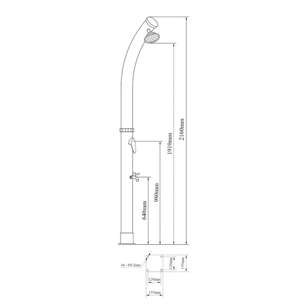 Solardusch Kebomi 216 cm 18 L [casa.pro]