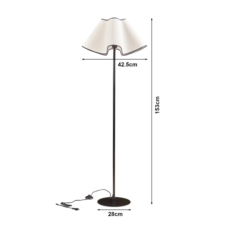 Måttskiss Golvampa Ashton 153cm Svart/Vit [lux.pro]