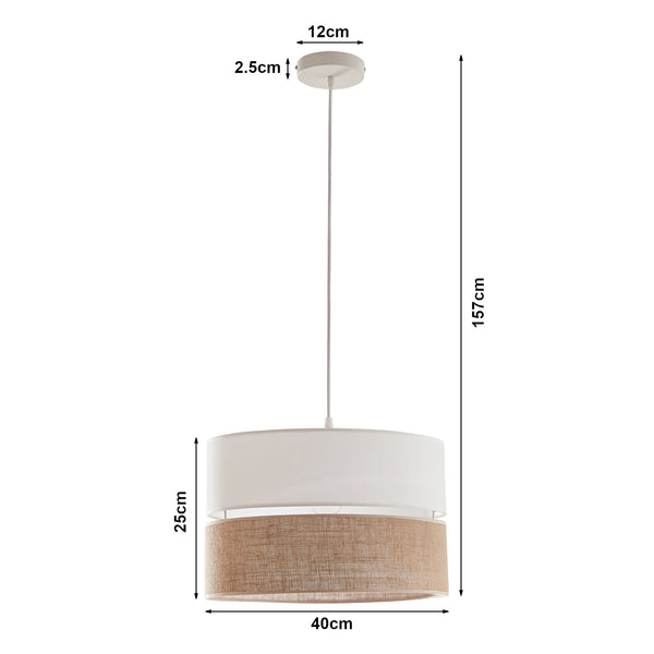 Taklampa Barton Vit/linneutseende [lux.pro]