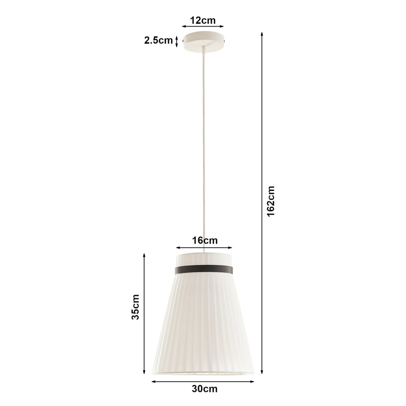 Måttskiss Taklampa Broughton Vit [lux.pro]