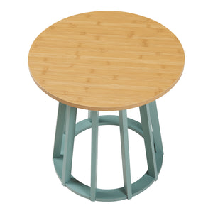 Sidobord Lensuu 48xØ48 cm Pastellgrön/Ek [en.casa]