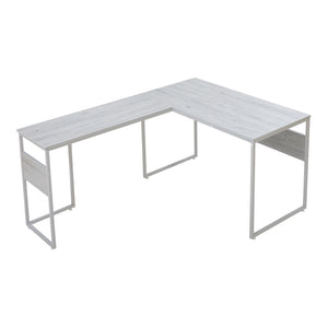 Skrivbord Karlstang L-format 166x120x75 cm Ljusgrå [en.casa]