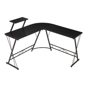 Skrivbord Yremso L-format 122x122x98 cm Svart [en.casa]