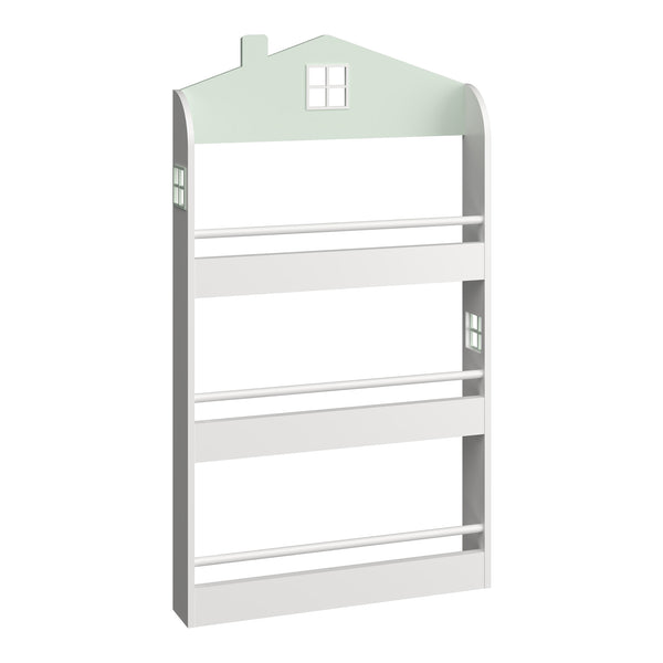 Barnhylla Vipsali 106x60x12 cm Mintgrön/Vit [en.casa]