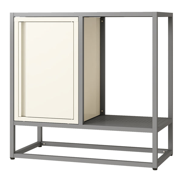 Sideboard Burlöv stål 70x72x35 cm grå/vit [en.casa]
