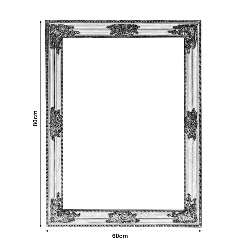 Måttskiss Väggspegel Punkalaidun i barockstil 80x60 cm guldfärgad [en.casa]