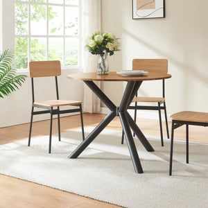 Bordstativ Viserinna stål 94,5x94,5x73 cm svart [en.casa]