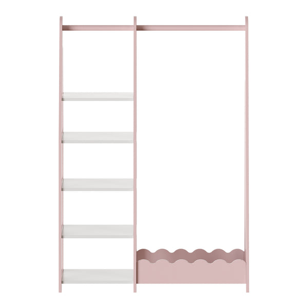 Barnklädhängare Vestnes 114x77x30 cm Cotton Candy/Vit [en.casa]