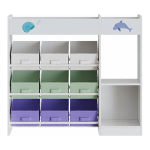 Barnhylla Farusa 80x90x30 cm Aqua Dream Motiv [en.casa]
