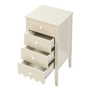 Byrå Luspoo med 4 lådor 82x40x40 cm Krämvit [en.casa]