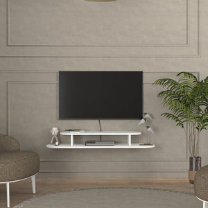 TV-lågt bord hängande Targema 120x30x16 cm Vit [en.casa]
