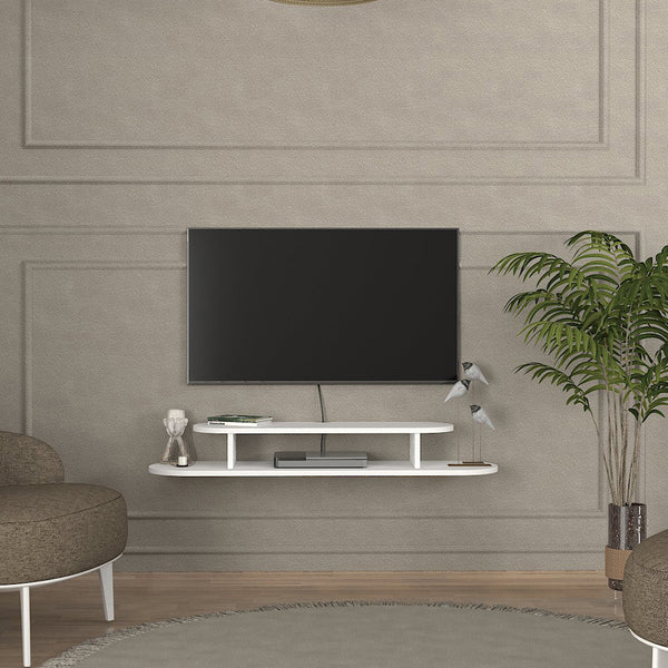 TV-lågt bord hängande Targema 120x30x16 cm Vit [en.casa]