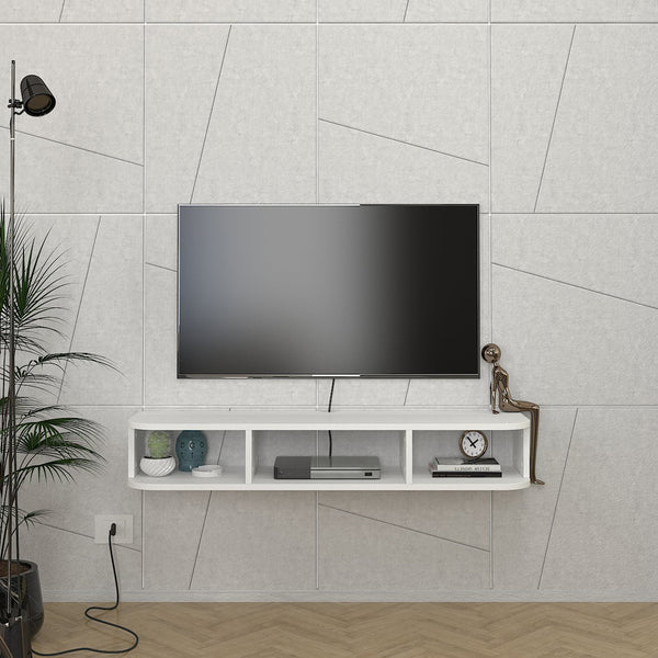 TV-lågt skåp hängande Oundsvas 120x30x19 cm Vit [en.casa]