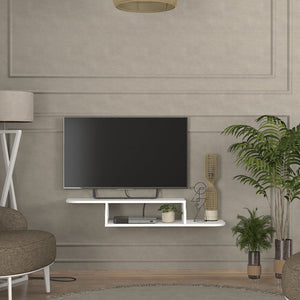 TV-lågt bord hängande Kershaby 120x30x19 cm Vit [en.casa]