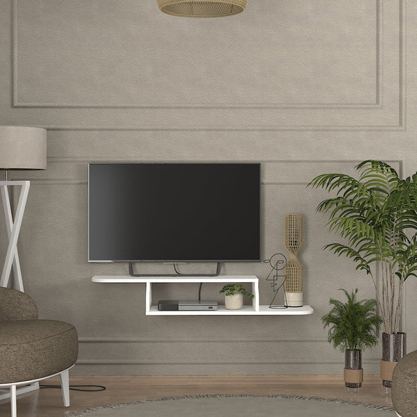TV-lågt bord hängande Kershaby 120x30x19 cm Vit [en.casa]