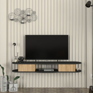 TV-lågt bord hängande Nyskiri 150x35x19 cm Antracit/Eklook [en.casa]