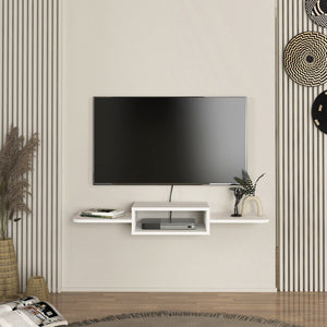 TV-lågt bord hängande Tar 115x30x16 cm Vit [en.casa]