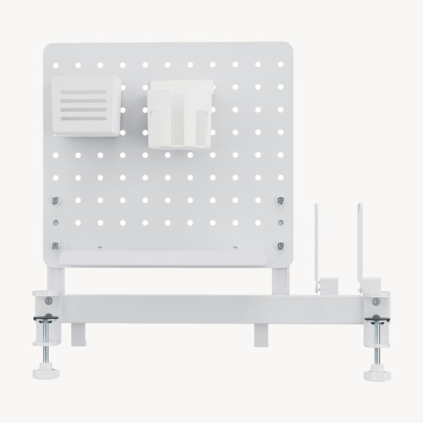 Skrivbordsorganisatör Sauda för klämning 50x50 cm stål vit [en.casa]