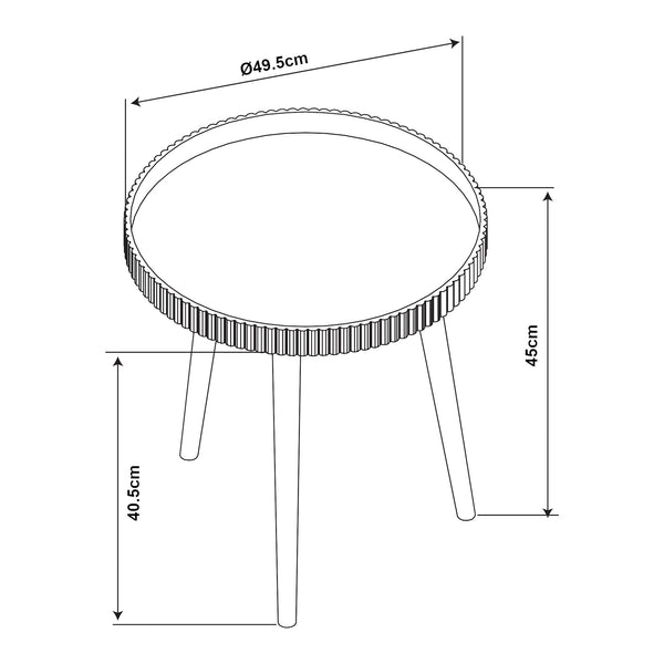 Sidobord Bongard Ø50x45 cm Vit [en.casa]