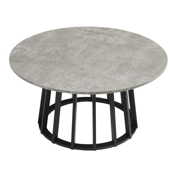 Soffbord Buzzard Ø90x45 cm Svart/Betongutseende [en.casa]