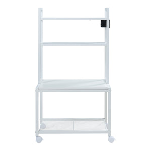 Rullbar skrivbord för skrivare Svanaldsvipp 100x55x38 cm cm Vit [en.casa]