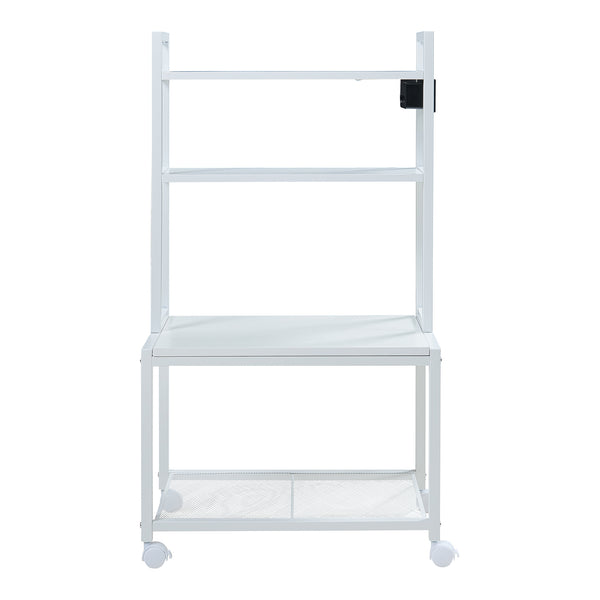 Rullbar skrivbord för skrivare Svanaldsvipp 100x55x38 cm cm Vit [en.casa]